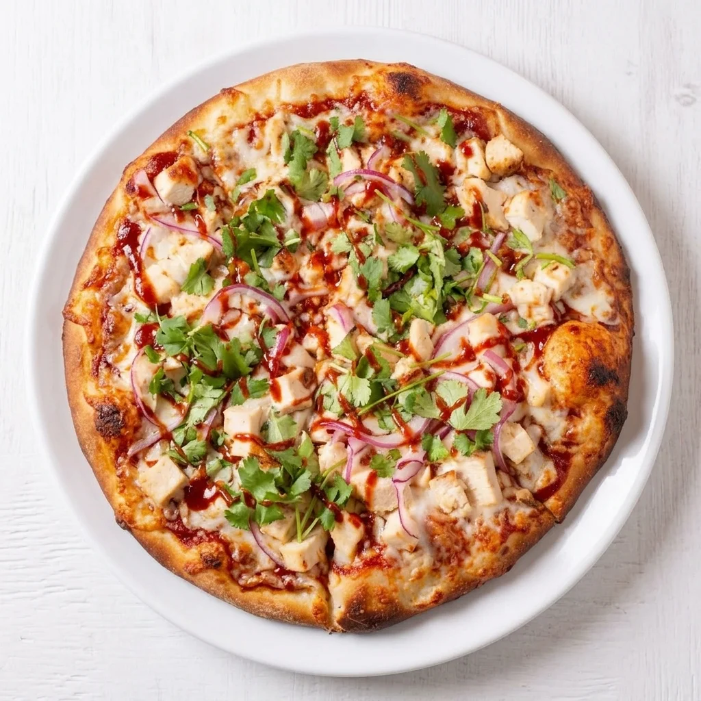 Margherita pizza with fresh basil and fior di latte at Flamora Pizza Red Deer